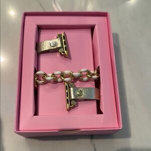 Lilly Pulitzer NIB Skinny Gold and Resort White Apple Watch Band
